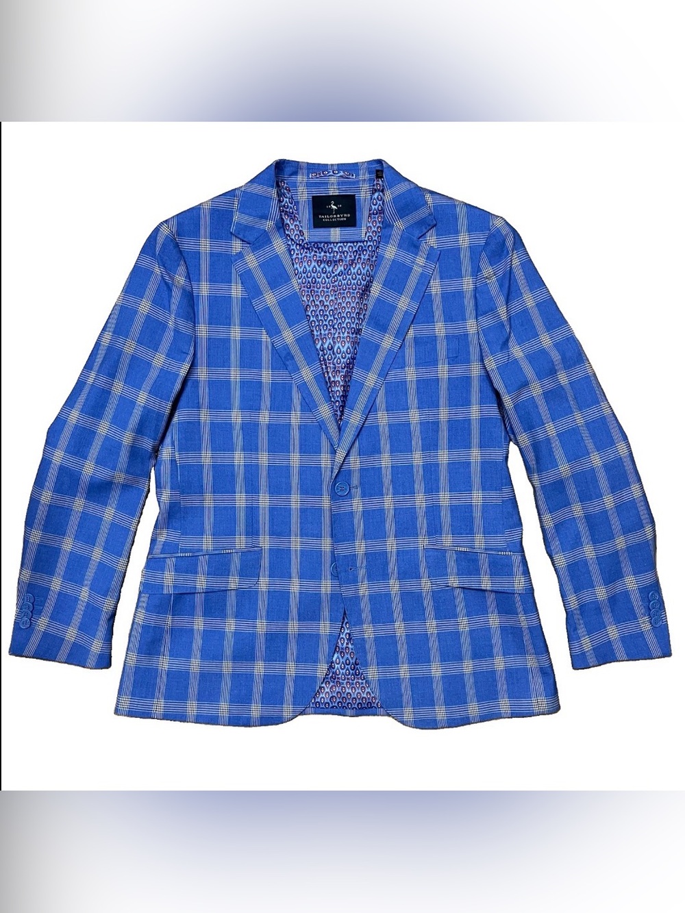40R Tailorbird Collection NWOT. Carolina Blue windowpane blazer. Festivals